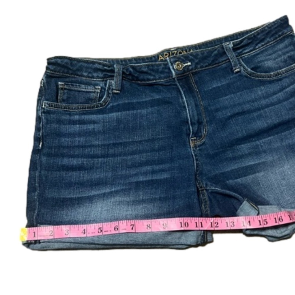 Arizona Jeans Rolled Hem Denim Blue Jean Shorts Cotton Spandex Junior Size 17 - Picture 11 of 12